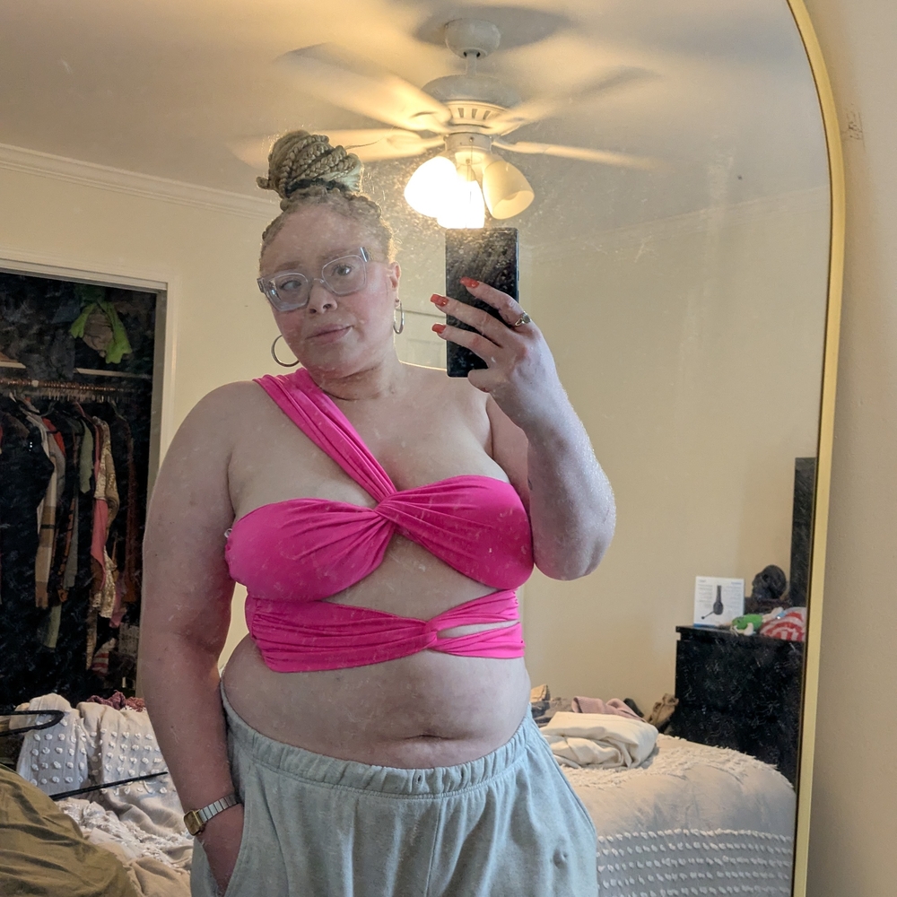 Pink Wrap Crop Top
